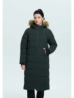 Kurtki damskie - Icepeak Płaszcz pikowany "Brilon" w kolorze ciemnozielonym - miniaturka - grafika 1