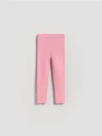 Bluzy dla dziewczynek - Reserved - Dzianinowe legginsy z wiskozą - różowy - miniaturka - grafika 1