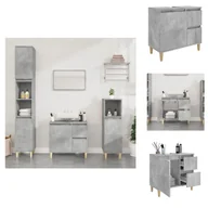 Szafki łazienkowe - vidaXL Szafka łazienkowa betonowa szara 65x33x60 cm materiał drewnopochodny - Zestawy mebli łazienkowych - miniaturka - grafika 1