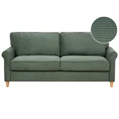 Sofy i kanapy - Sofa 3-osobowa sztruksowa ciemnozielona RONNEBY - miniaturka - grafika 1
