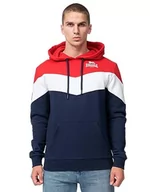 Bluzy męskie - Lonsdale Moyroukan Męska bluza z kapturem, Granatowy/Czerwony/Biały, L, 117466 - miniaturka - grafika 1