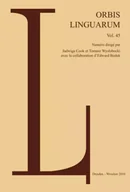 Czasopisma - Orbis Linguarum. Vol. 45 - Jadwiga Cook, Tomasz Wysłobocki, Edward Białek - miniaturka - grafika 1
