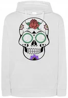 Bluzy damskie - Bluza z fajnym nadrukiem kolorowa CZASZKA r.L - KJH - miniaturka - grafika 1