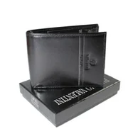 Portfele - Portfel Męski Skórzany EMPORIO VALENTINI Duży Skóra Bydlęca Poziomy Jedno Skrzydełko 563-292E CZARNY 12,5 x 10 x 2,5 [cm] - miniaturka - grafika 1