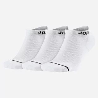 Skarpetki męskie - Zestaw męskich skarpet Nike Jordan Brand Jumpman No-Show 3-Pack "White" SX5546-100 L 3 par Biały (659658604315) - grafika 1