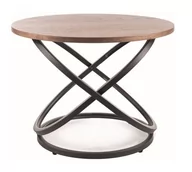Ławy i stoliki kawowe - Stolik okrągły EOS D ORZECH/CZARNY FI60 - miniaturka - grafika 1