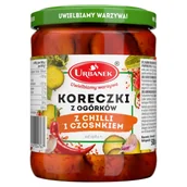 Warzywa w marynacie - Urbanek Koreczki z ogórków z chilli i czosnkiem 500 g - miniaturka - grafika 1