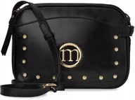 Torebki damskie - Torebka Mała Listonoszka Monnari Torba Damska Z Ćwiekami Paskiem Czarna - miniaturka - grafika 1