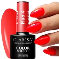 Lakiery hybrydowe - Claresa Fluo 4 Lakier Hybrydowy Uv/led Pomarańczowa Czerwień Tpo Free - miniaturka - grafika 1
