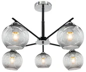 Lampy sufitowe - MLAMP Modernistyczna LAMPA sufitowa ELM1859/5 8C BL MLAMP szklana OPRAWA loftowa molecular chrom czarna ELM1859/5 8C BL - miniaturka - grafika 1