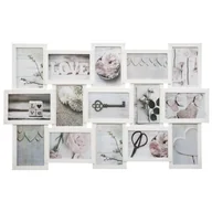 Ramki na zdjęcia - Atmosphera Ramki zdjęcia kolaż 15 elementów postarzane kolor biały Atmosphera 162216biały - miniaturka - grafika 1