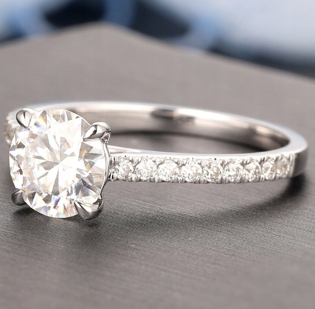 Srebrny Pierścionek z Brylantem Rozmiar 11 Cyrkonia ze Stali Chirurgicznej