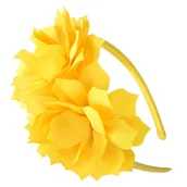 Ozdoby do włosów - Opaska do włosów Żółta na Głowę z Kwiatami dla Dziewczynki Lekka - miniaturka - grafika 1