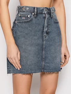 Spódnice - Tommy Jeans Spódnica jeansowa Mom Skirt DW0DW11025 Granatowy Regular Fit - grafika 1