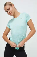 Koszulki sportowe damskie - Mizuno t-shirt do biegania Impulse core kolor turkusowy - miniaturka - grafika 1