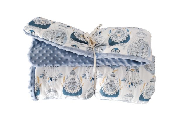 LA MILLOU CIEPŁY KOCYK MINKY - L - CAPPADOCIA SKY - WIND BLUE