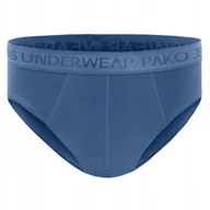 Majtki męskie - Slipy majtki męskie klasyczne bawełniane DEEP niebieskie XL Pako Jeans - miniaturka - grafika 1