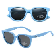 Okulary przeciwsłoneczne - Dziecięce 5-9 lat gumowe okulary przeciwsłoneczne polaryzacyjne POL-JR-66A niebieskie - miniaturka - grafika 1