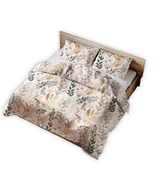 Pościel - Pościel bawełniana 160x200 jasnobeżowa roślinna oaza - miniaturka - grafika 1