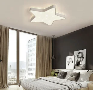 Lampa sufitowa LED żyrandol gwiazda lampa sufitowa z pilotem ściemnialne oświetlenie gwiazda pokój dziecięcy 180-265V - Lampy sufitowe - miniaturka - grafika 1