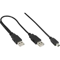 Patchcordy - InLine Mini USB 2.0 Rozgałęźnik 2x USB Typ A męski Mini USB 5 Pin męski 1.5m 33107Y - miniaturka - grafika 1