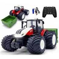 Zabawki zdalnie sterowane - ZDALNIE STEROWANY TRAKTOR CIĄGNIK ZE SKRZYNIĄ RC NA PILOTA ŚWIATŁA LED - miniaturka - grafika 1