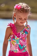 Stroje kąpielowe dla dziewczynek - Mayoral jednoczęściowy strój kąpielowy dziecięcy kolor różowy - miniaturka - grafika 1