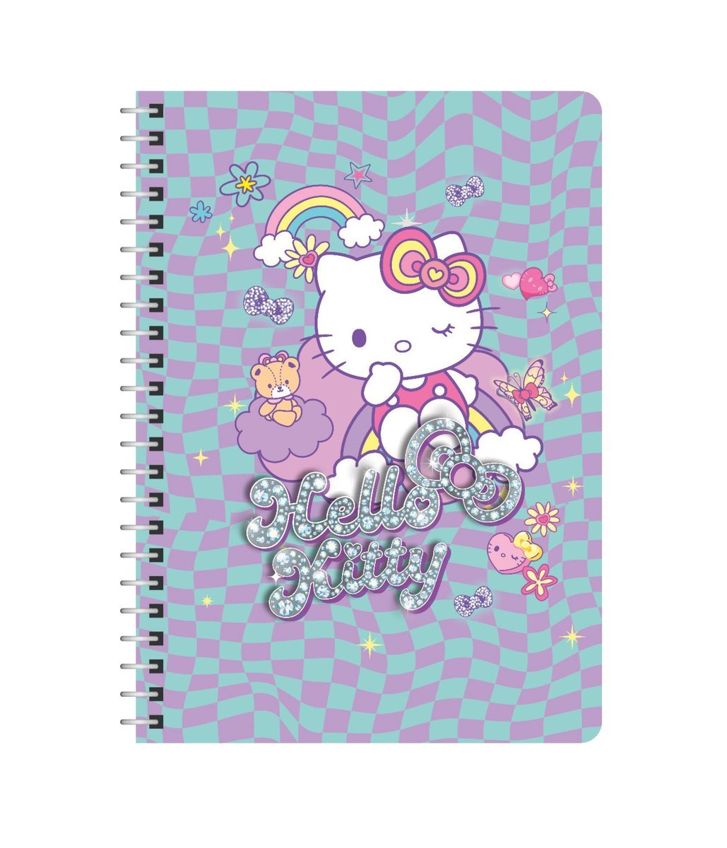 Kołobrulion A4 100k.kratka metalowa spirala Hello Kitty pink wzór 3