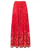 Spódnice - Joe Browns Damska spódnica maxi z nadrukiem boho z frędzlami wiązana w talii, czerwona, 18, Czerwony, 44 - miniaturka - grafika 1