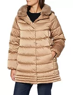 Kurtki damskie - Geox W CHLOO LONG PARKA damska kurtka puchowa, Outer Coconut, 40 - miniaturka - grafika 1