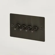 Wyłączniki światła i elektryczne - Włącznik Poczwórny 4G Palony Brąz [El044] - miniaturka - grafika 1