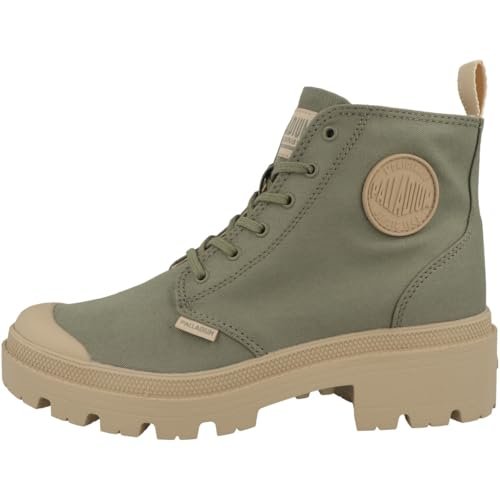 Palladium Damskie botki diagonalne PALLABASE, zielone, 37 EU, zielony, 37 EU