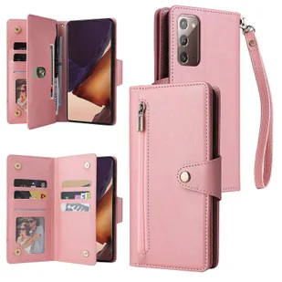 Foxdock Kompatybilny z Samsung Galaxy Note 20 Case PU Magnetyczny uchwyt na karty z klapką z klapką Etui na portfel Rosegold - Portfele - miniaturka - grafika 1