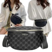 Nerki - Saszetka Nerka Damska Torebka Listonoszka Na Ramię Torebka Crossbody Czarna - miniaturka - grafika 1