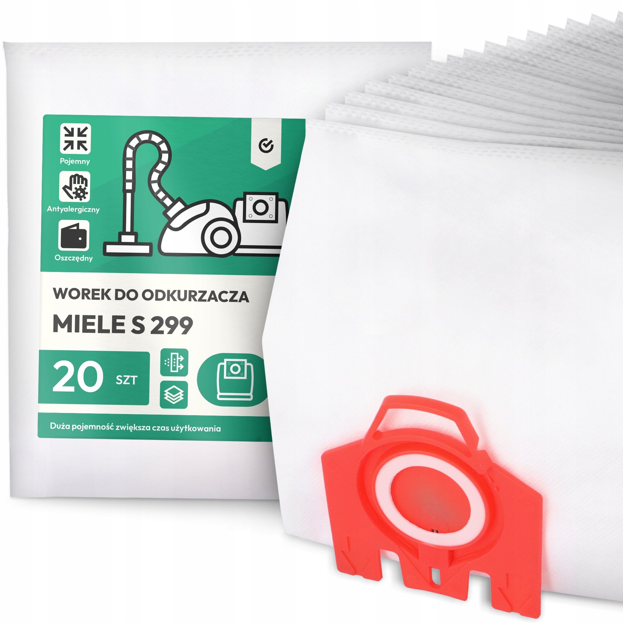 20x Worek do Odkurzacza Miele S 299 Syntetyczny Duży Mocny Torba Worki G9