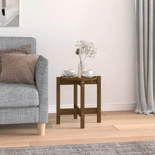 vidaXL Stolik kawowy miodowy brąz Ø 42,5x45 cm lite drewno sosnowe - Stolik kawowy - Stoliki kawowe - Stolik boczny - Stolik pod sofę - Ławy i stoliki kawowe - miniaturka - grafika 1