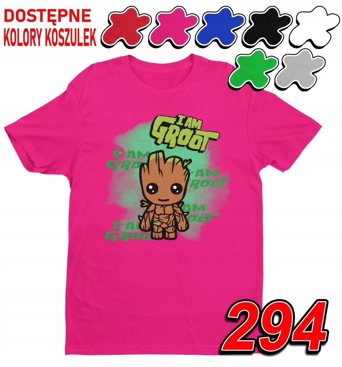 Dziecięca Koszulka T-Shirt Z Nadrukiem Avengers Groot Marvel- L 146-152