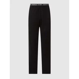 Bielizna nocna - Spodnie od piżamy z paskiem z logo - Karl Lagerfeld - grafika 1