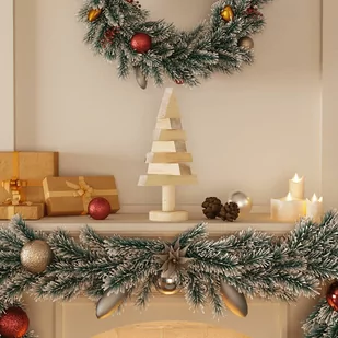 vidaXL Drewniane choinki do ozdobienia, 2 szt., 30 cm, drewno sosnowe - Choinki - miniaturka - grafika 1