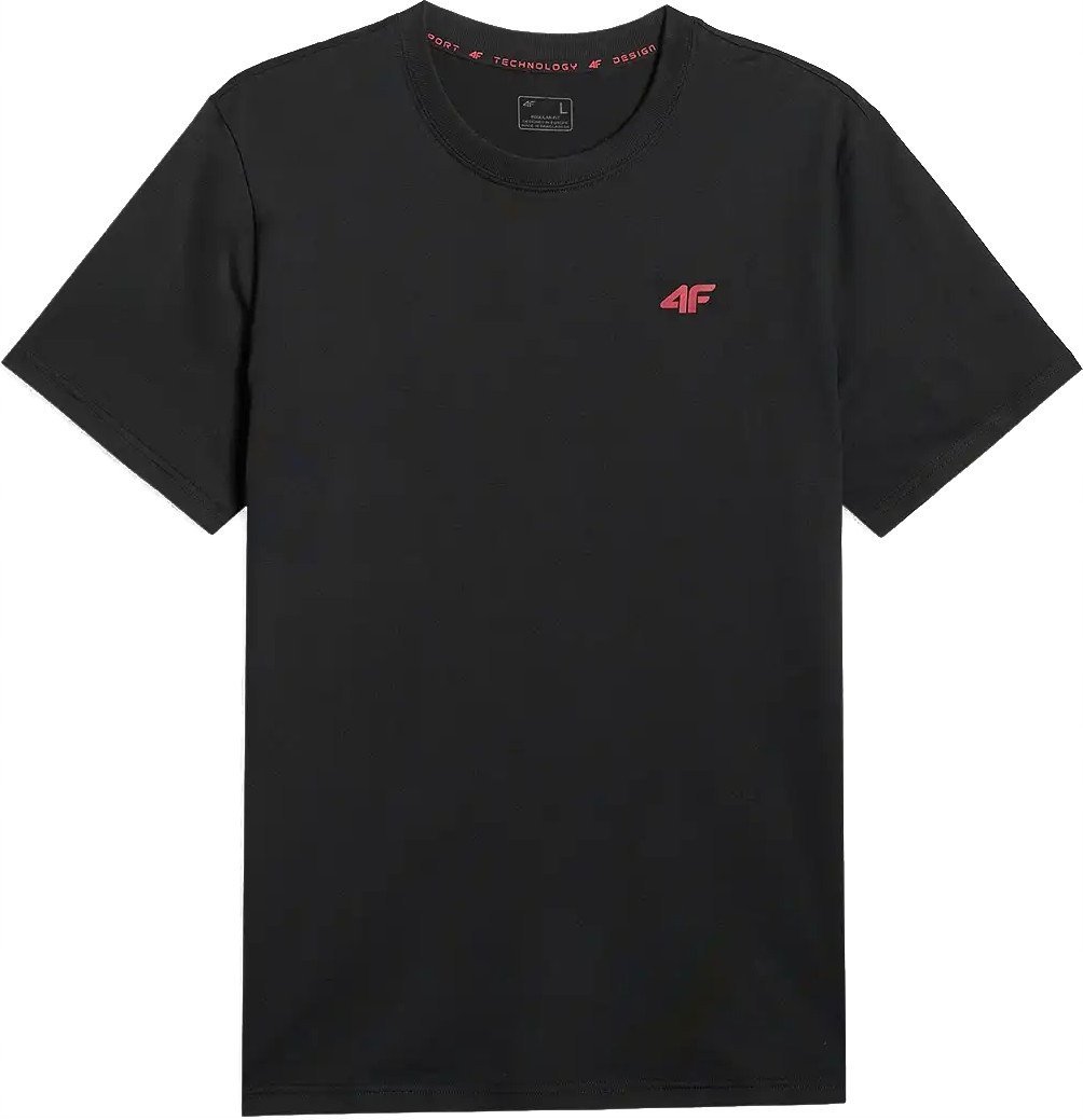 Koszulka Męska 4F T-shirt Z Logo Regular Czarny 4FWMM00TTSHM3341 M Czarny
