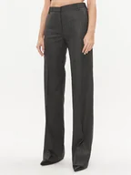 Spodnie damskie - Babylon Spodnie materiałowe T_S00535 Szary Wide Leg - miniaturka - grafika 1