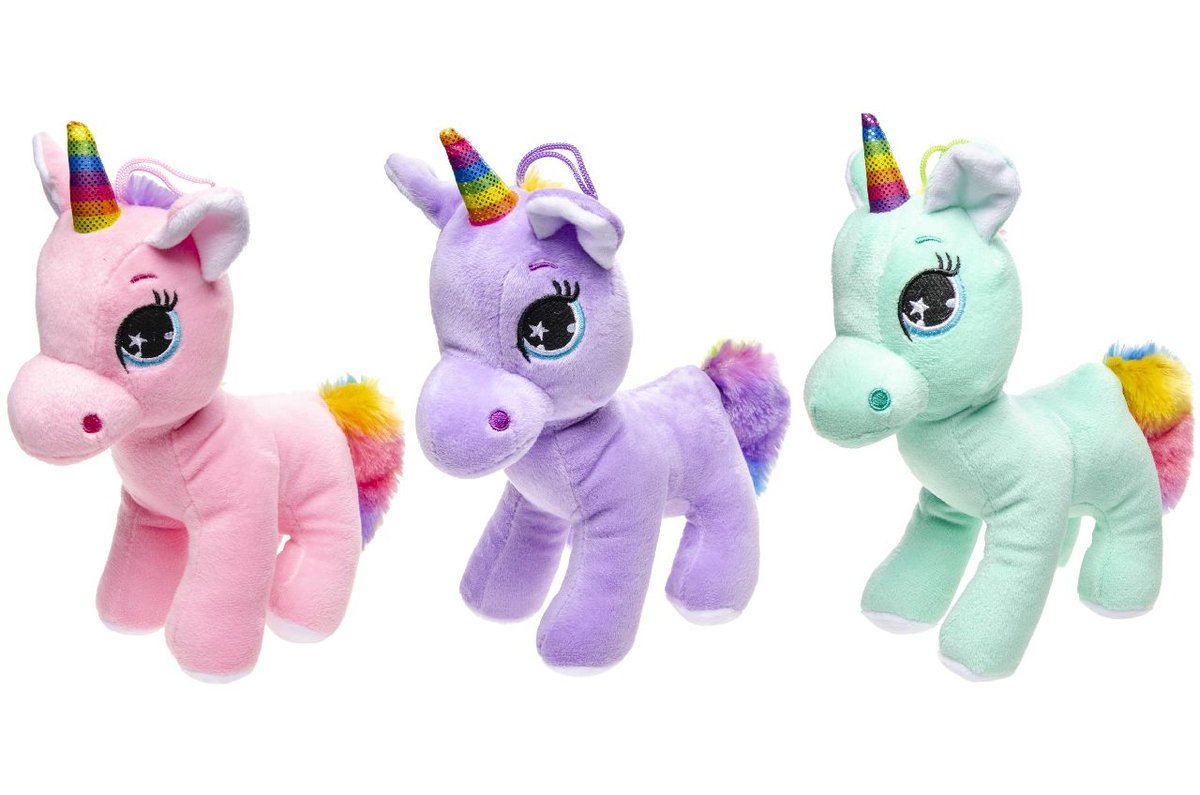 Pluszowy jednorożec 22 cm – magiczna, tęczowa przytulanka