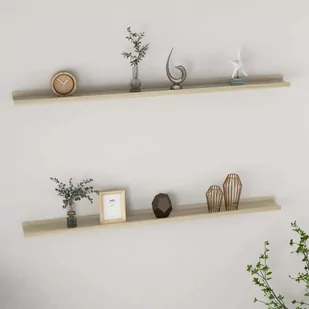vidaXL vidaXL Półki ścienne, 2 szt., dąb sonoma, 115x9x3 cm - Półki do salonu - miniaturka - grafika 1
