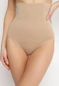 Majtki damskie - Beżowa Bielizna modelująca Majtki Figi z Wysokim Stanem Nilvia - miniaturka - grafika 1