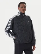 Kurtki damskie - adidas Kurtka jeansowa Firebird Aop KD8809 Szary Oversize - miniaturka - grafika 1