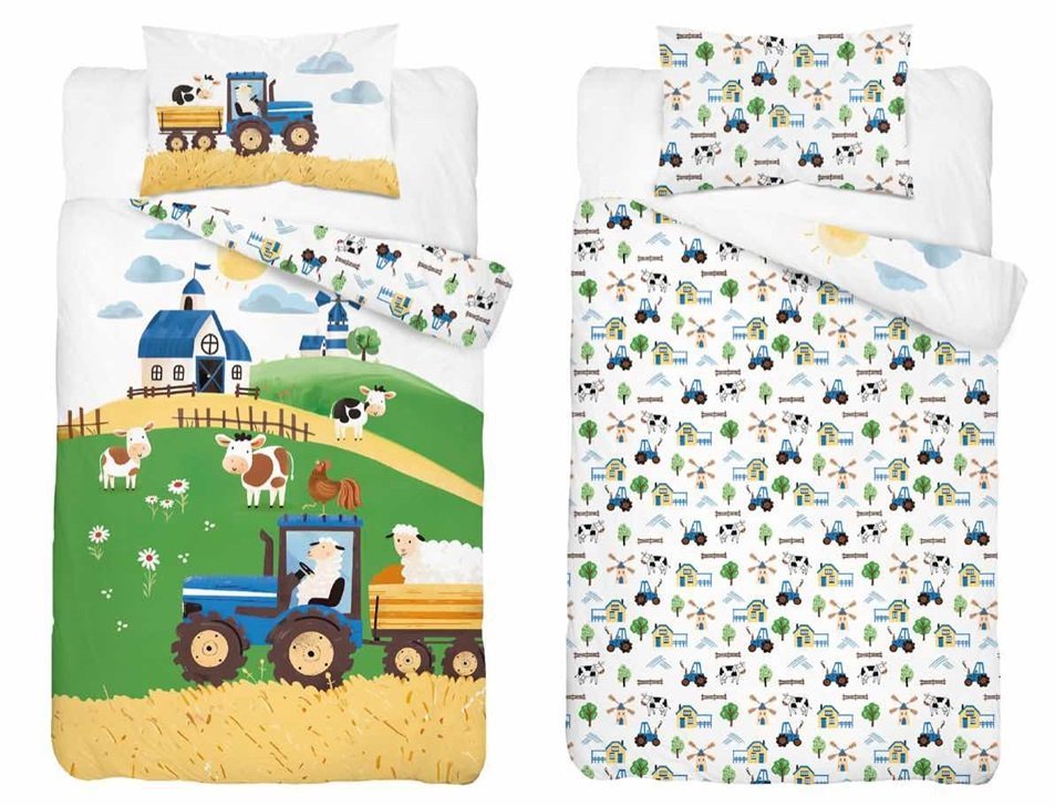 Pościel bawełniana do łóżeczka 100x135 5513b farma