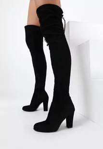 Czarne Zamszowe Kozaki Fall Out of Love - Kozaki damskie - miniaturka - grafika 1