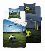 Pościel dla dzieci - Pościel świecąca w ciemności 160x200 4906 A Piłka zielona niebieska biała Fluo 78 - miniaturka - grafika 1