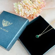 Naszyjniki - NASZYJNIK z nefrytem, zielony kamień - miniaturka - grafika 1