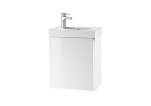 Roca Unik Mini Zestaw łazienkowy 45 cm z drzwiami biały połysk A855873806 - Szafki łazienkowe - miniaturka - grafika 1